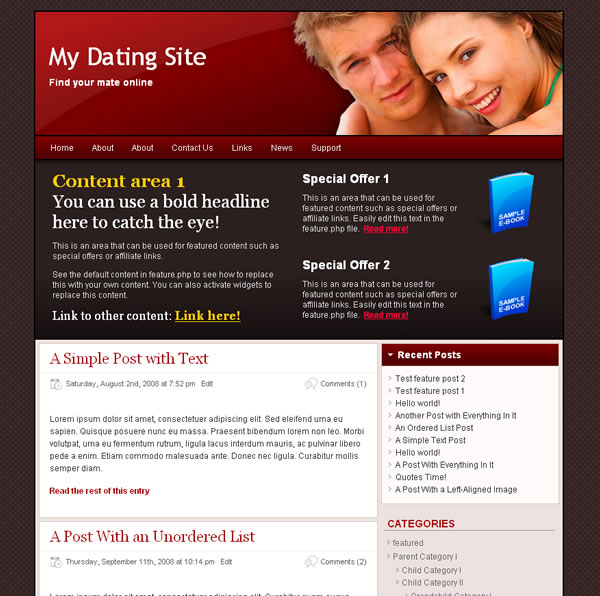 Dating or Personal Ads Niche Blog Theme